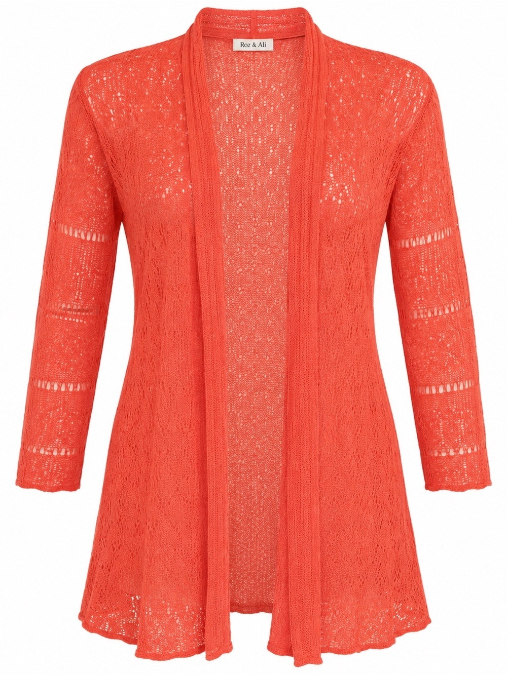Roz & Ali semi sheer pink/orange tunic cardigan